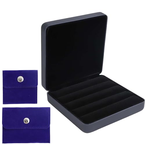 WATUNID Ring-Organizer-Boxen, tragbare Ringaufbewahrungsvitrine mit 2 Schmucktaschen, kleine Ohrstecker-Aufbewahrungsschale, Reise-Schmuckschatulle, Ringhalter für mehrere Ringe, passend für Frauen WATUNID Ring-Organizer-Boxen, tragbare Ringaufbewahrungsvitrine mit 2 Schmucktaschen, kleine Ohrstecker-Aufbewahrungsschale, Reise-Schmuckschatulle, Ringhalter für mehrere Ringe, passend für Frauen von WATUNID