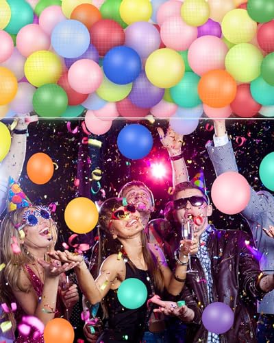 Balloon Drop Net Kit - 500 Metallic Ballons, 11.81x6.56Ft Balloon Release Net for Ceiling Release, Birthday, Silvester, Wedding, Graduation Balloons Drop Decorations von WAUGODD