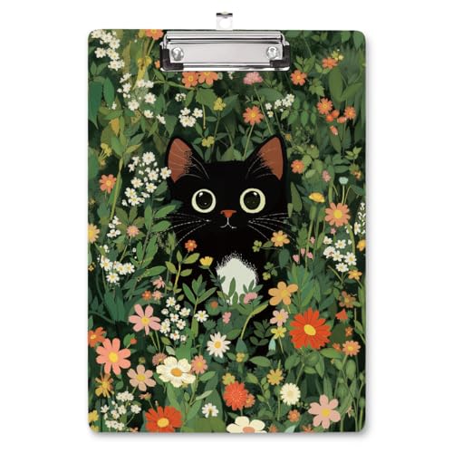 WAVEYU Niedliches Klemmbrett, Holzfaserplatte, dekorativ für Büro, Schulbedarf, modisches Still-Clipboard mit niedrigem Profil, schickes Design für Standardgröße (31,8 x 22,9 cm), schwarzes von WAVEYU