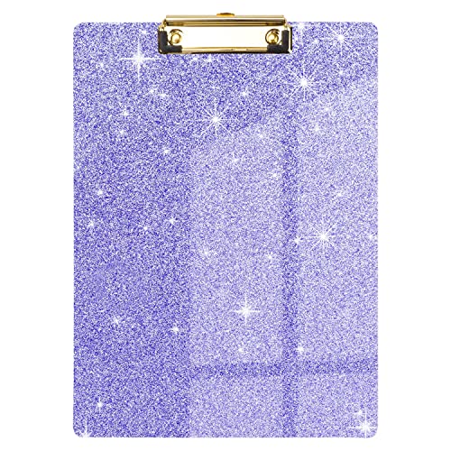 WAVEYU Niedliches Klemmbrett aus Acryl für Mädchen und Frauen, Stardard Buchstabengröße, Glitzer-Klemmbrett mit niedrigem Profil, goldener Clip für Büro, Schule, 31,8 x 22,9 cm, Lila 02 WAVEYU Niedliches Klemmbrett aus Acryl für Mädchen und Frauen, Stardard Buchstabengröße, Glitzer-Klemmbrett mit niedrigem Profil, goldener Clip für Büro, Schule, 31,8 x 22,9 cm, Lila 02 von WAVEYU