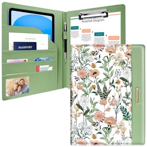 WAVEYU Padfolio/Lebenslauf-Portfolio-Mappe für Damen und Herren, niedlich, schick, Padfolio-Einband, Konferenz-/Rechtsdokumenten-Organizer mit Klemmbrett in Brief/A4-Größe, Dokumentenhülle, weiße WAVEYU Padfolio/Lebenslauf-Portfolio-Mappe für Damen und Herren, niedlich, schick, Padfolio-Einband, Konferenz-/Rechtsdokumenten-Organizer mit Klemmbrett in Brief/A4-Größe, Dokumentenhülle, weiße von WAVEYU