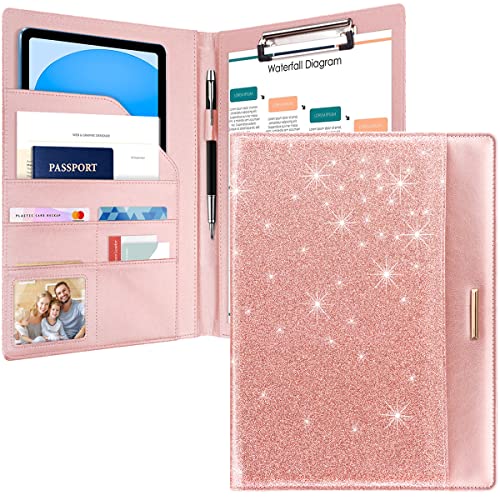WAVEYU Padfolio/Lebenslauf-Portfolio-Ordner für Frauen und Mädchen, glitzernd, niedlich, schick, Padfolio-Mappe, Konferenz-/Rechtsdokumenten-Organizer mit Klemmbrett in Brief-/A4-Größe, WAVEYU Padfolio/Lebenslauf-Portfolio-Ordner für Frauen und Mädchen, glitzernd, niedlich, schick, Padfolio-Mappe, Konferenz-/Rechtsdokumenten-Organizer mit Klemmbrett in Brief-/A4-Größe, von WAVEYU