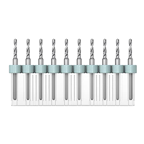 10-teiliger PCB-Bohrer, 1/8-Zoll-Schaft, kleiner Spiralbohrersatz, Spiralnut-Hartmetall 2,05–3 mm for Schmuck-CNC-Gravur-Druckschaltungen(Diameter 2.6mm) von WAWPU