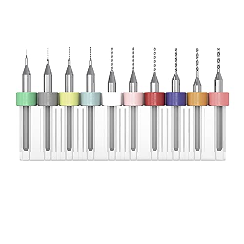 PCB-Bohrer-Set, Hartmetall-Mikrobohrer for die CNC-Gravur von Leiterplatten, Schmuck, 0,5 mm bis 1,4 mm, 10 Stück PCB-Bohrer-Set, Hartmetall-Mikrobohrer for die CNC-Gravur von Leiterplatten, Schmuck, 0,5 mm bis 1,4 mm, 10 Stück von WAWPU