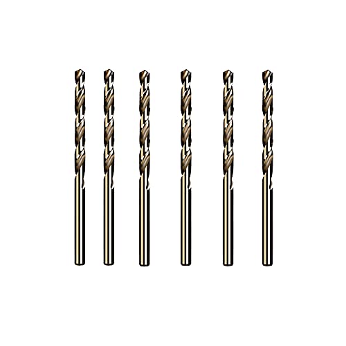 Spiralbohrer M35 aus Schnellarbeitsstahl mit 135-Grad-Split-Spitze for Stahl, Edelstahl, Metall, Gusseisen, 6-teilig, Durchmesser: 4,2 mm – 5,5 mm(Diameter:5.2mm) von WAWPU