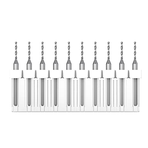 Spiralbohrer aus Wolframkarbid, Größen for Leiterplatten, Schmuck, CNC, weiche Metalle, 10 Stück, Durchmesser 1,1–2 mm(Diameter 1.2mm) von WAWPU