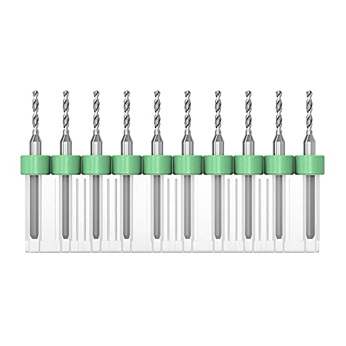 Spiralbohrer aus Wolframkarbid, Größen for Leiterplatten, Schmuck, CNC, weiche Metalle, 10 Stück, Durchmesser 1,1–2 mm(Diameter 1.6mm) von WAWPU