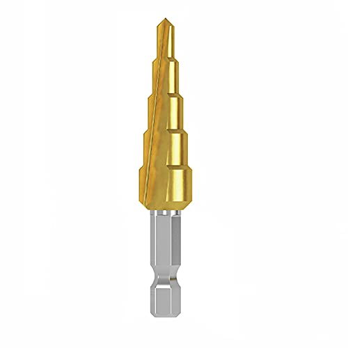 Stufenbohrer HSS Titanbeschichtet Elektrowerkzeuge Professionelle Pagode 1 Stück(5 steps (4mm To 12mm)) von WAWPU