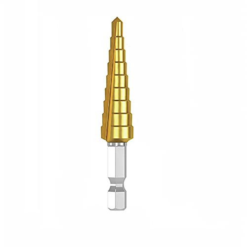Stufenbohrer HSS Titanbeschichtet Elektrowerkzeuge Professionelle Pagode 1 Stück(9 steps (4mm To 12mm)) von WAWPU
