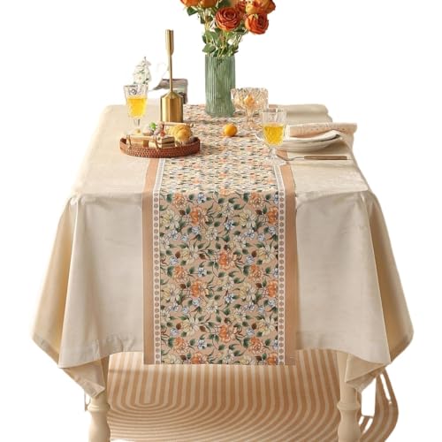 WAWPU Tischläufer, Moderne Bunte Blumenmuster-Tischdekorationen, Flache Winkel-Design-Tischläufer for Hochzeiten, Weihnachtsfeiern, bunt,(35 * 120) von WAWPU