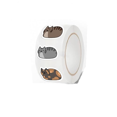 500 Stück niedliche Katzen-Aufkleberrolle, ästhetische Etikettenaufkleber für Gastgeschenke, Geschenkverpackungen, Feiern, Umschläge, Scrapbooking, Basteln 500 Stück niedliche Katzen-Aufkleberrolle, ästhetische Etikettenaufkleber für Gastgeschenke, Geschenkverpackungen, Feiern, Umschläge, Scrapbooking, Basteln von WAZUBC