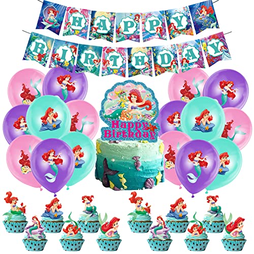 Geburtstag Dekoration 44 Pcs, Thema Party Geburtstags Cake Toppers, Luftballon Happy Birthday Banner Folienballon, Für Kinder Geburtstag Dekoration von WBKJDM