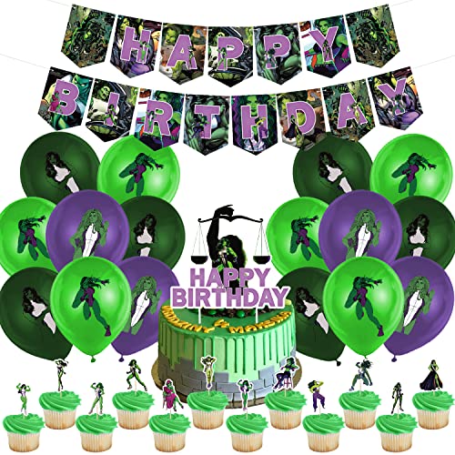 Geburtstag Deko Set 32 Stück, Geburtstag Luftballons, Happy Birthday Banner, Kuchen Dekoration, Cupcake Topper, Kinderparty Zubehör, Geburtstagsparty Dekoration von WBKJDM