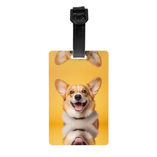 Ein einfacher Gepäckanhänger mit Corgi-Muster, 8,4 x 5,3 cm, abnehmbarer Reiseanhänger für Privatsphäre Ein einfacher Gepäckanhänger mit Corgi-Muster, 8,4 x 5,3 cm, abnehmbarer Reiseanhänger für Privatsphäre von WBQLSL