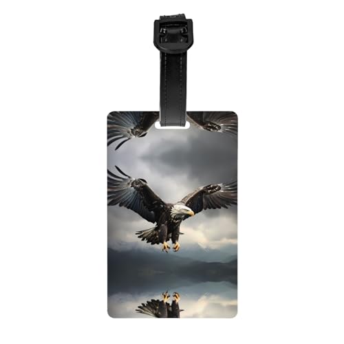Gepäckanhänger mit Adler-Muster, 8,4 x 5,3 cm, abnehmbarer Reiseanhänger für Privatsphäre von WBQLSL