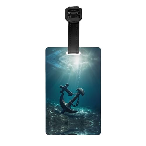 Gepäckanhänger mit Anker-Motiv, 8,4 x 5,3 cm, abnehmbarer Sichtschutz, Reiseanhänger von WBQLSL