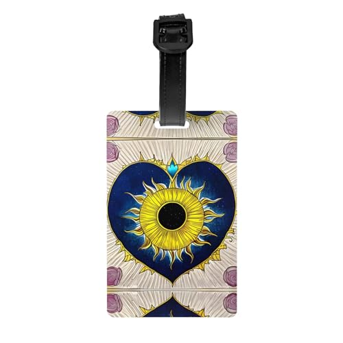 Gepäckanhänger mit Cartoon-Herz-Sonnenmuster, 8,4 x 5,3 cm, abnehmbarer Reiseanhänger für Privatsphäre Gepäckanhänger mit Cartoon-Herz-Sonnenmuster, 8,4 x 5,3 cm, abnehmbarer Reiseanhänger für Privatsphäre von WBQLSL