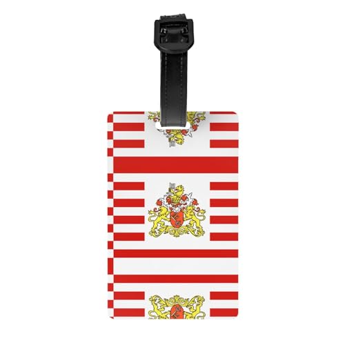 Gepäckanhänger mit Flagge des Senats von Bremen, 8,4 x 5,3 cm, abnehmbarer Reiseanhänger für Privatsphäre Gepäckanhänger mit Flagge des Senats von Bremen, 8,4 x 5,3 cm, abnehmbarer Reiseanhänger für Privatsphäre von WBQLSL