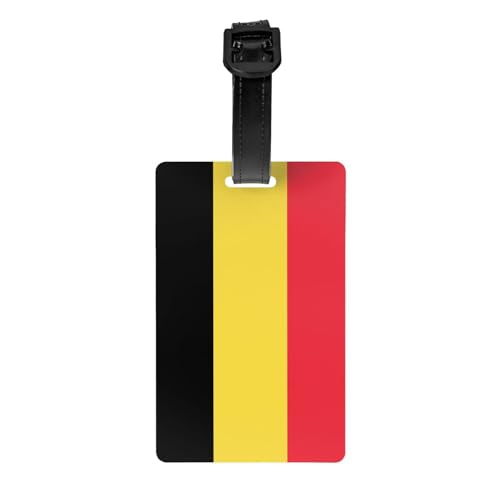 Gepäckanhänger mit Flagge von Belgien, 8,4 x 5,3 cm, abnehmbarer Reiseanhänger für Privatsphäre Gepäckanhänger mit Flagge von Belgien, 8,4 x 5,3 cm, abnehmbarer Reiseanhänger für Privatsphäre von WBQLSL