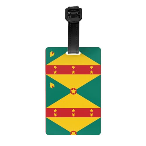 Gepäckanhänger mit Flagge von Grenada, 8,4 x 5,3 cm, abnehmbarer Reiseanhänger für Privatsphäre Gepäckanhänger mit Flagge von Grenada, 8,4 x 5,3 cm, abnehmbarer Reiseanhänger für Privatsphäre von WBQLSL