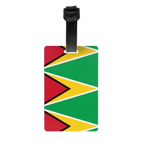Gepäckanhänger mit Flagge von Guyana, 8,4 x 5,3 cm, abnehmbarer Reiseanhänger für Privatsphäre Gepäckanhänger mit Flagge von Guyana, 8,4 x 5,3 cm, abnehmbarer Reiseanhänger für Privatsphäre von WBQLSL