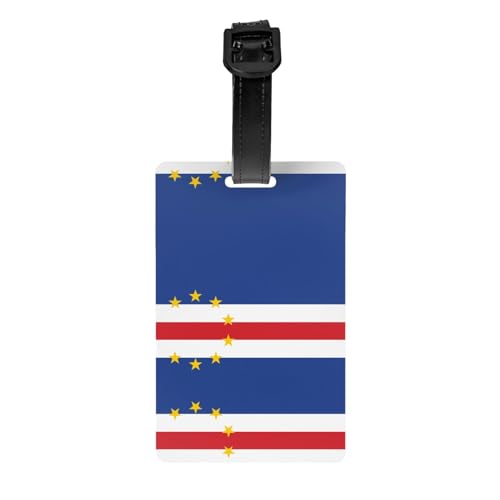 Gepäckanhänger mit Flagge von Kapverden, 8,4 x 5,3 cm, abnehmbarer Sichtschutz, Reiseanhänger Gepäckanhänger mit Flagge von Kapverden, 8,4 x 5,3 cm, abnehmbarer Sichtschutz, Reiseanhänger von WBQLSL