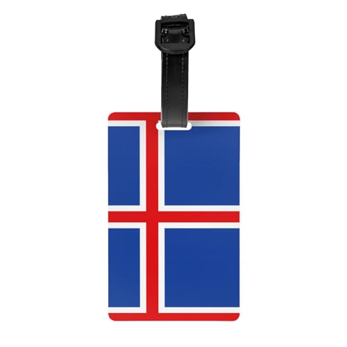 Gepäckanhänger mit Islandflaggen-Muster, 8,4 x 5,3 cm, abnehmbarer Reiseanhänger für Privatsphäre Gepäckanhänger mit Islandflaggen-Muster, 8,4 x 5,3 cm, abnehmbarer Reiseanhänger für Privatsphäre von WBQLSL