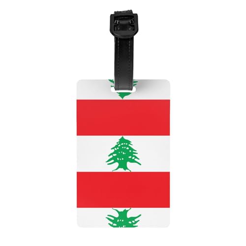 Gepäckanhänger mit Libanon-Muster, 8,4 x 5,3 cm, abnehmbarer Reiseanhänger für Privatsphäre von WBQLSL