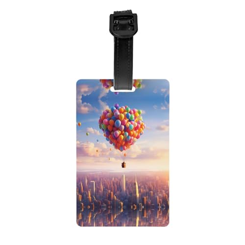 Gepäckanhänger mit Luftballon-Muster, 8,4 x 5,3 cm, abnehmbarer Reiseanhänger für Privatsphäre Gepäckanhänger mit Luftballon-Muster, 8,4 x 5,3 cm, abnehmbarer Reiseanhänger für Privatsphäre von WBQLSL