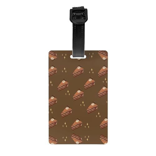 Gepäckanhänger mit Schokoladenquadrate und Kuchenmuster, 8,4 x 5,3 cm, abnehmbarer Reiseanhänger für Privatsphäre Gepäckanhänger mit Schokoladenquadrate und Kuchenmuster, 8,4 x 5,3 cm, abnehmbarer Reiseanhänger für Privatsphäre von WBQLSL