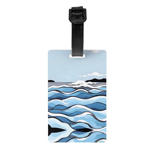 Gepäckanhänger mit Wellen-Motiv "Lapping at The Rocks", 8,4 x 5,3 cm, abnehmbarer Reiseanhänger für Privatsphäre Gepäckanhänger mit Wellen-Motiv "Lapping at The Rocks", 8,4 x 5,3 cm, abnehmbarer Reiseanhänger für Privatsphäre von WBQLSL