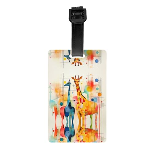 Gepäckanhänger mit abstraktem Giraffengemälde, 8,4 x 5,3 cm, abnehmbarer Reiseanhänger für Privatsphäre Gepäckanhänger mit abstraktem Giraffengemälde, 8,4 x 5,3 cm, abnehmbarer Reiseanhänger für Privatsphäre von WBQLSL