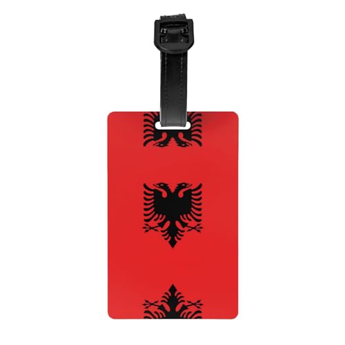 Gepäckanhänger mit albanischer Flagge, 8,4 x 5,3 cm, abnehmbarer Reiseanhänger für Privatsphäre Gepäckanhänger mit albanischer Flagge, 8,4 x 5,3 cm, abnehmbarer Reiseanhänger für Privatsphäre von WBQLSL