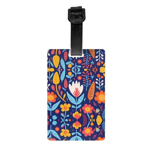 Gepäckanhänger mit buntem Blumenmuster, 8,4 x 5,3 cm, abnehmbarer Reiseanhänger für Privatsphäre Gepäckanhänger mit buntem Blumenmuster, 8,4 x 5,3 cm, abnehmbarer Reiseanhänger für Privatsphäre von WBQLSL
