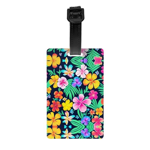 Gepäckanhänger mit buntem Blumenmuster, 8,4 x 5,3 cm, abnehmbarer Reiseanhänger für Privatsphäre Gepäckanhänger mit buntem Blumenmuster, 8,4 x 5,3 cm, abnehmbarer Reiseanhänger für Privatsphäre von WBQLSL