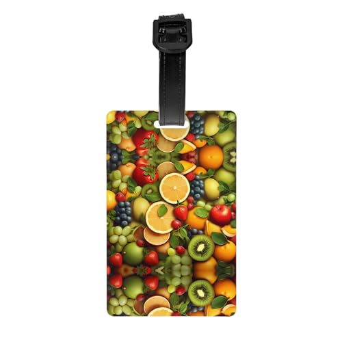 Gepäckanhänger mit buntem Obstmuster, 8,4 x 5,3 cm, abnehmbarer Reiseanhänger für Privatsphäre Gepäckanhänger mit buntem Obstmuster, 8,4 x 5,3 cm, abnehmbarer Reiseanhänger für Privatsphäre von WBQLSL