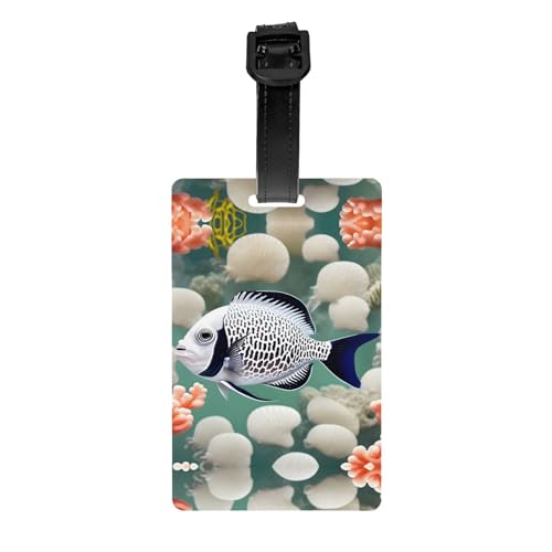Gepäckanhänger mit tropischem Fischmuster, 8,4 x 5,3 cm, abnehmbarer Reiseanhänger für Privatsphäre, Weiß Gepäckanhänger mit tropischem Fischmuster, 8,4 x 5,3 cm, abnehmbarer Reiseanhänger für Privatsphäre, Weiß von WBQLSL