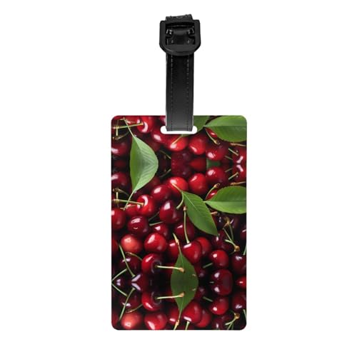 Großer Gepäckanhänger mit Kirschenmuster, 8,4 x 5,3 cm, abnehmbarer Sichtschutz, Reiseanhänger Großer Gepäckanhänger mit Kirschenmuster, 8,4 x 5,3 cm, abnehmbarer Sichtschutz, Reiseanhänger von WBQLSL
