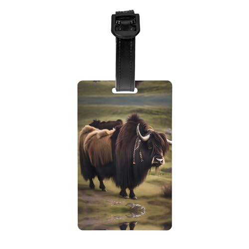 Mighty Highland Yak Gepäckanhänger – 8,4 x 5,3 cm, abnehmbarer Reiseanhänger für Privatsphäre Mighty Highland Yak Gepäckanhänger – 8,4 x 5,3 cm, abnehmbarer Reiseanhänger für Privatsphäre von WBQLSL
