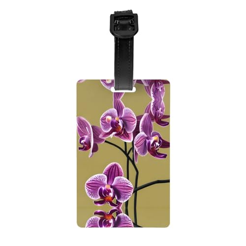Schöner Gepäckanhänger mit Orchideen-Muster, 8,4 x 5,3 cm, abnehmbarer Reiseanhänger für Privatsphäre Schöner Gepäckanhänger mit Orchideen-Muster, 8,4 x 5,3 cm, abnehmbarer Reiseanhänger für Privatsphäre von WBQLSL