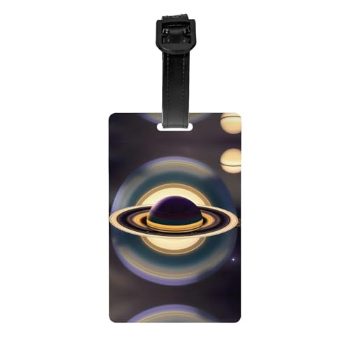 Schöner Gepäckanhänger mit Saturn-Muster, 8,4 x 5,3 cm, abnehmbarer Reiseanhänger für Privatsphäre Schöner Gepäckanhänger mit Saturn-Muster, 8,4 x 5,3 cm, abnehmbarer Reiseanhänger für Privatsphäre von WBQLSL