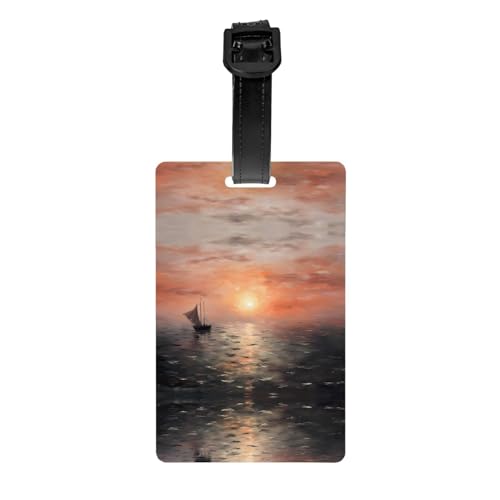 Schöner Gepäckanhänger mit Sonnenuntergang-Muster, 8,4 x 5,3 cm, abnehmbarer Reiseanhänger für Privatsphäre von WBQLSL