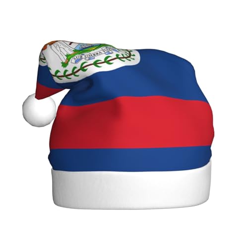 WBQLSL 15,7 Zoll hohe Weihnachtsmannmütze, Plüsch-Weihnachtsmannmütze, Belize Flagge, Weihnachtsmannmütze, Uni für Silvesterpartys WBQLSL 15,7 Zoll hohe Weihnachtsmannmütze, Plüsch-Weihnachtsmannmütze, Belize Flagge, Weihnachtsmannmütze, Uni für Silvesterpartys von WBQLSL