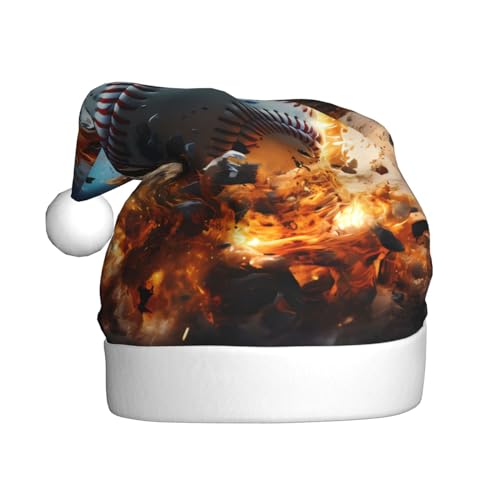 WBQLSL 39,9 cm große Unisex-Weihnachtsmann-Plüschmütze, Weihnachten, Neujahr, Party, Hot Baseball, Erwachsene, universeller Weihnachtsmannhut von WBQLSL