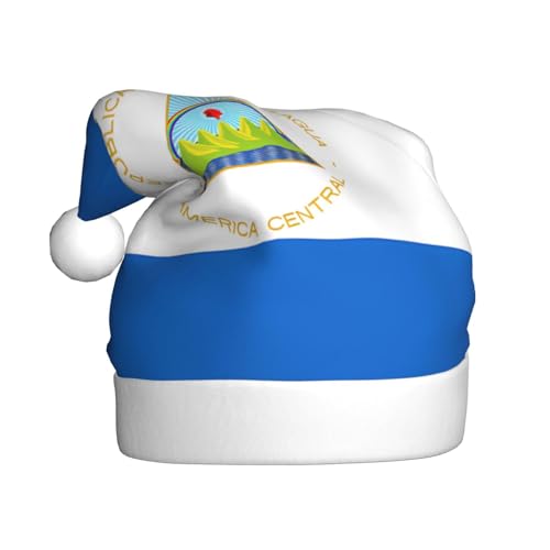 WBQLSL 39,9 cm große Unisex-Weihnachtsmann-Plüschmütze, Weihnachten, Neujahr, Party, Nikaragua-Flagge, universelle Weihnachtsmütze für Erwachsene WBQLSL 39,9 cm große Unisex-Weihnachtsmann-Plüschmütze, Weihnachten, Neujahr, Party, Nikaragua-Flagge, universelle Weihnachtsmütze für Erwachsene von WBQLSL