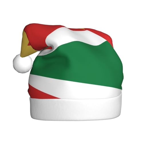 WBQLSL 39,9 cm große Unisex-Weihnachtsmann-Plüschmütze, Weihnachten, Neujahr, Party, Weihnachtsmannmütze, Flagge der Seychellen, universelle Weihnachtsmütze für Erwachsene von WBQLSL