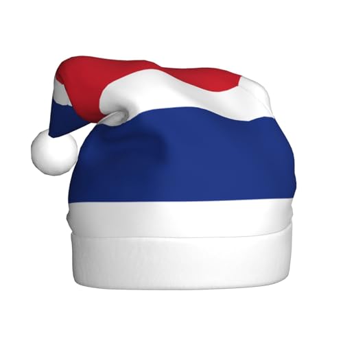 WBQLSL 39,9 cm große Unisex-Weihnachtsmann-Plüschmütze, Weihnachten, Neujahr, Party, Weihnachtsmannmütze, Flagge von Costa Rica, universelle Weihnachtsmütze für Erwachsene von WBQLSL