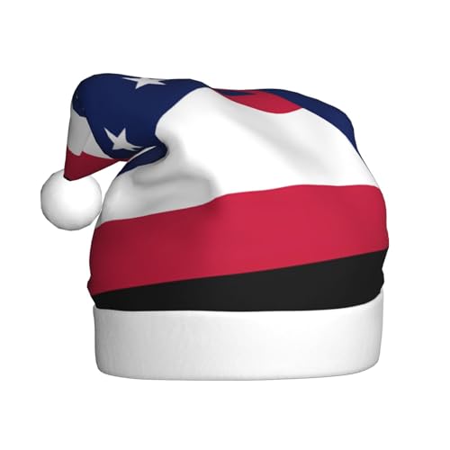 WBQLSL 39,9 cm große Unisex-Weihnachtsmann-Plüschmütze, Weihnachten, Neujahr, Party, Weihnachtsmannmütze, Ohio Staatsflagge, Erwachsene, universeller Weihnachtsmannhut von WBQLSL