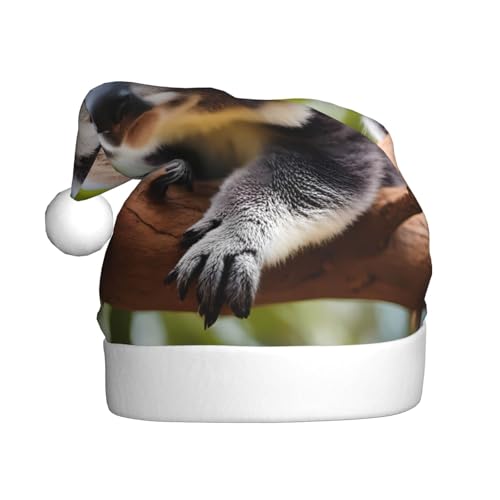 WBQLSL 39,9 cm große Unisex-Weihnachtsmann-Plüschmütze, Weihnachten, Neujahr, Party, Weihnachtsmannmütze, ein kleiner Koala-Erwachsenen-Universal-Weihnachtsmütze von WBQLSL