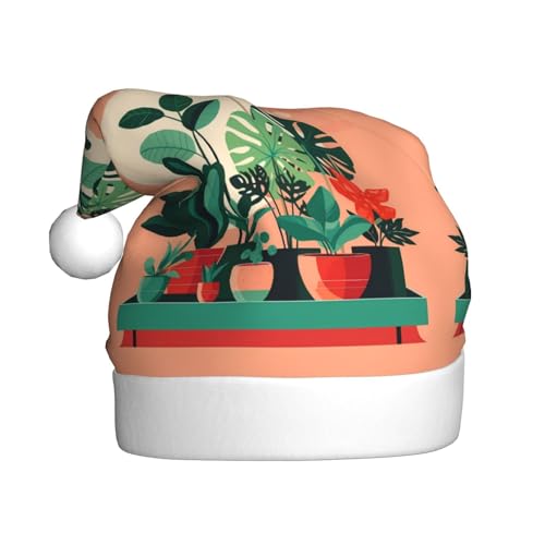 WBQLSL 39,9 cm großer Unisex-Weihnachtsmann-Plüschhut, Weihnachten, Neujahr, Party, Weihnachtsmannmütze, Indoor-Topfpflanzen, Erwachsene, universeller Weihnachtsmannhut von WBQLSL